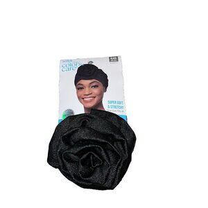 KISS Soft Satin Pre Tied Turbin With Top Knot Black Long Lasting Multi-Purpose